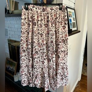 Loft Floral Midi Skirt